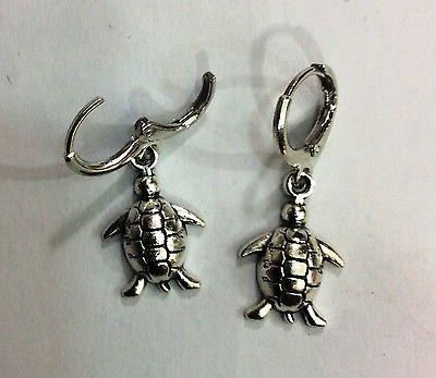 orecchini earrings uomo donna cerchi ciondolo tartaruga