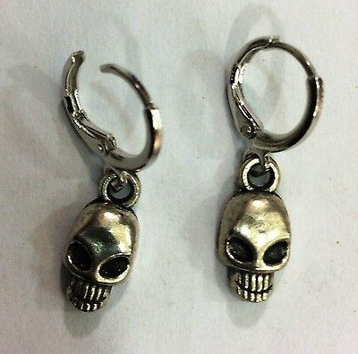 orecchini earrings uomo donna cerchi ciondolo teschio