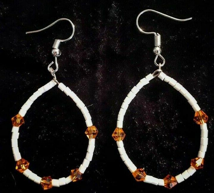 orecchini earrings vetro svarowski arancioni anallergici goc