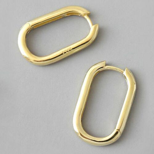 orecchini ellittici geometrici minimalisti in argento massic
