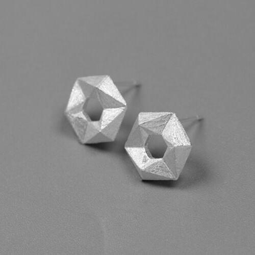 orecchini esagonali geometrici fatti a mano oro