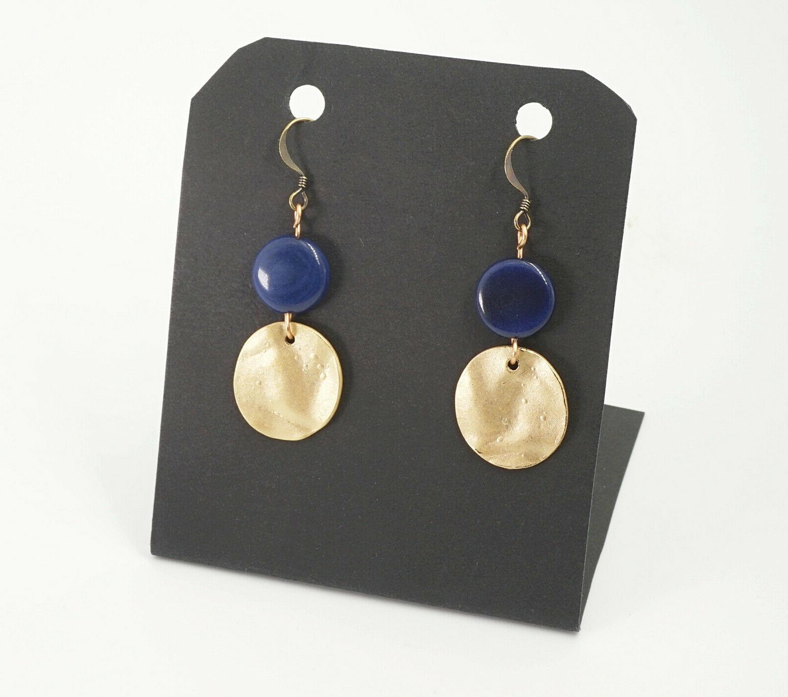 orecchini etnici boho handmade tagua blu zama