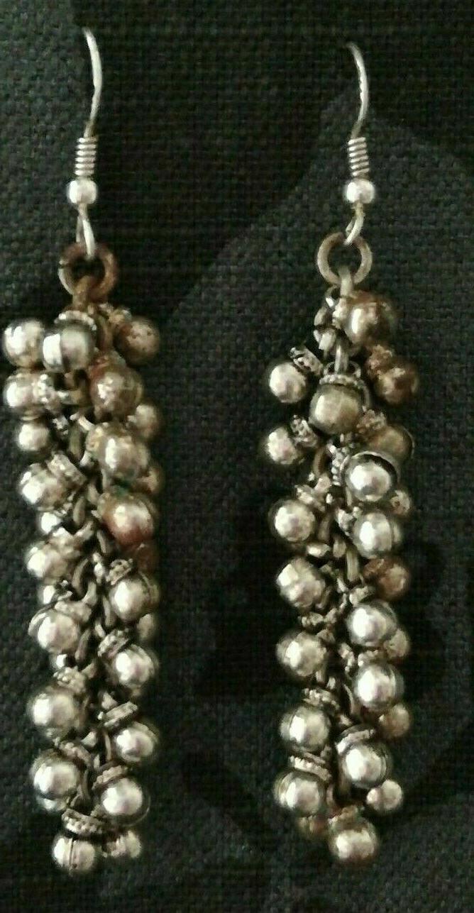 orecchini etnici in argento pendenti punzonato