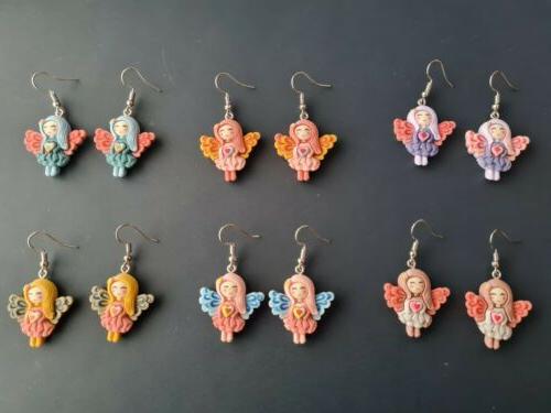 orecchini fata fatina charm 26x27mm bambina pixie