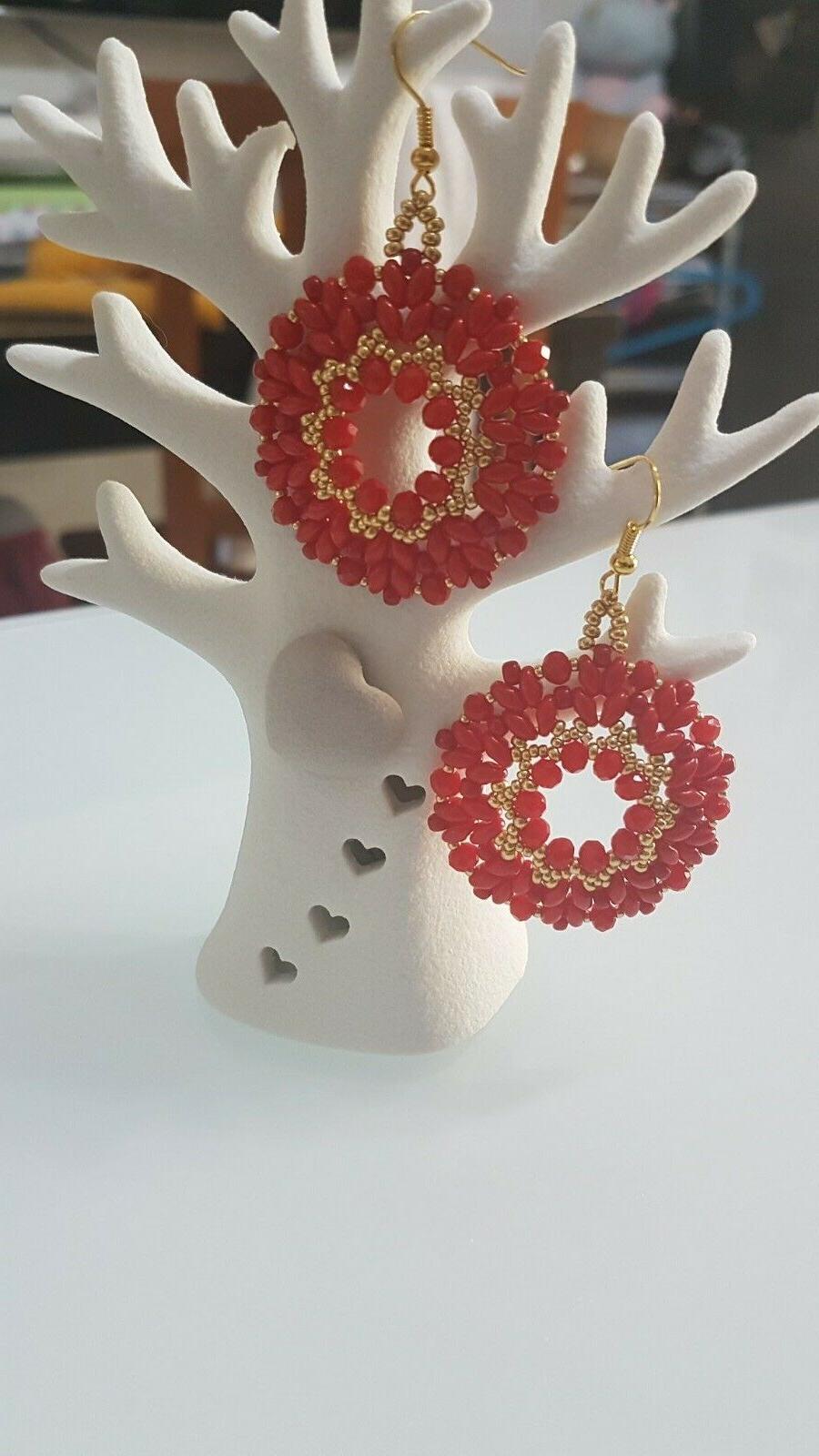 orecchini fatti a mano con super duo