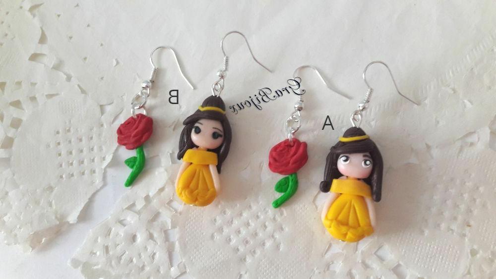 orecchini fimo pendenti la bella e la