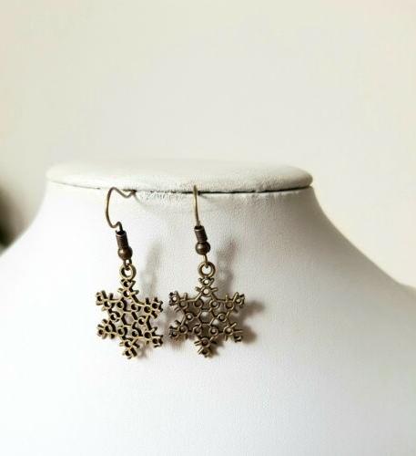 orecchini fiocco di neve donna pendenti fatto