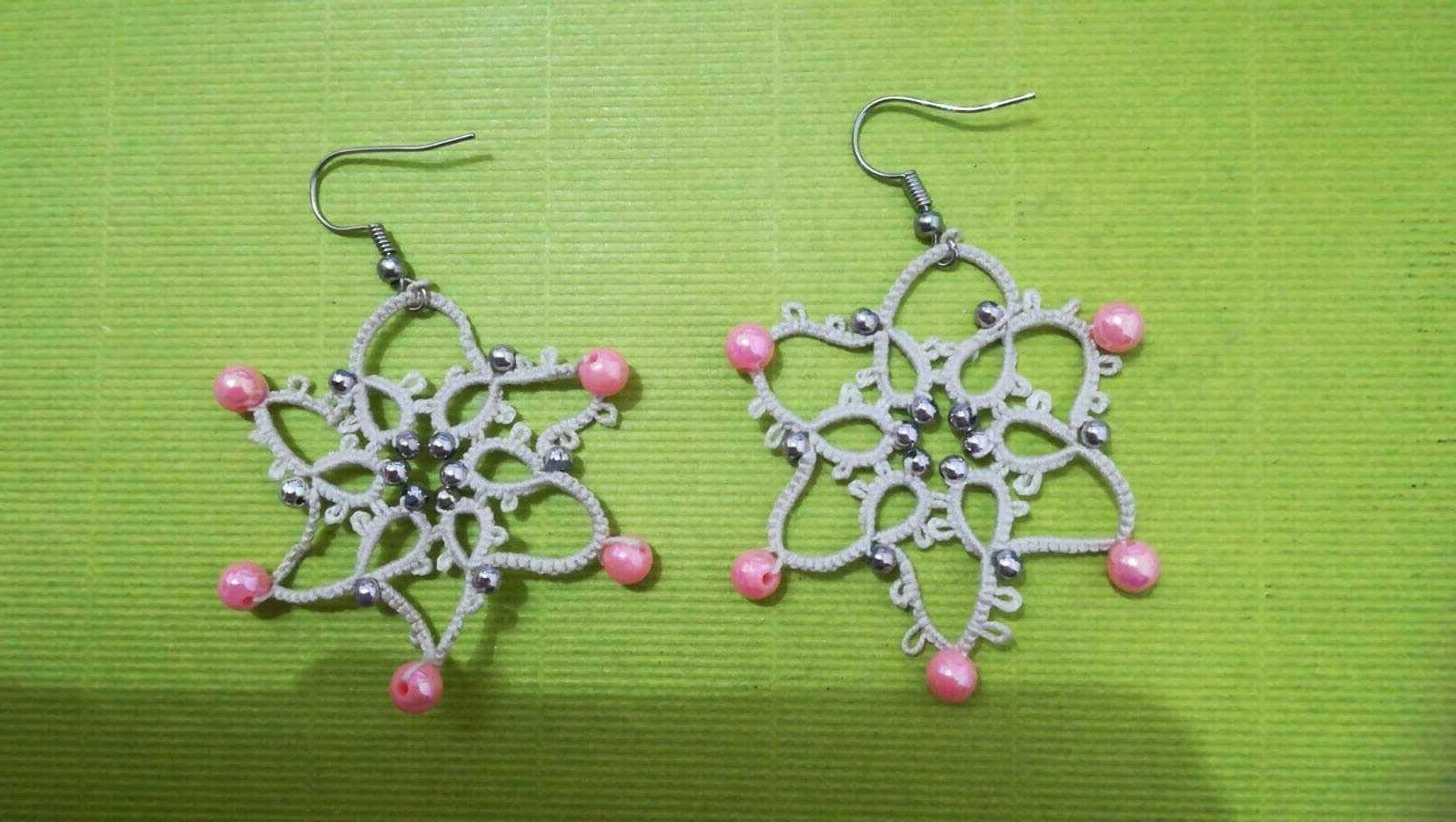 orecchini fiocco di neve fatti a mano