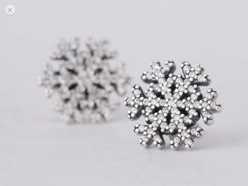 orecchini fiocco di neve pandora argento 290589cz