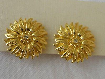 orecchini fiore margherita in metallo dorato vintage