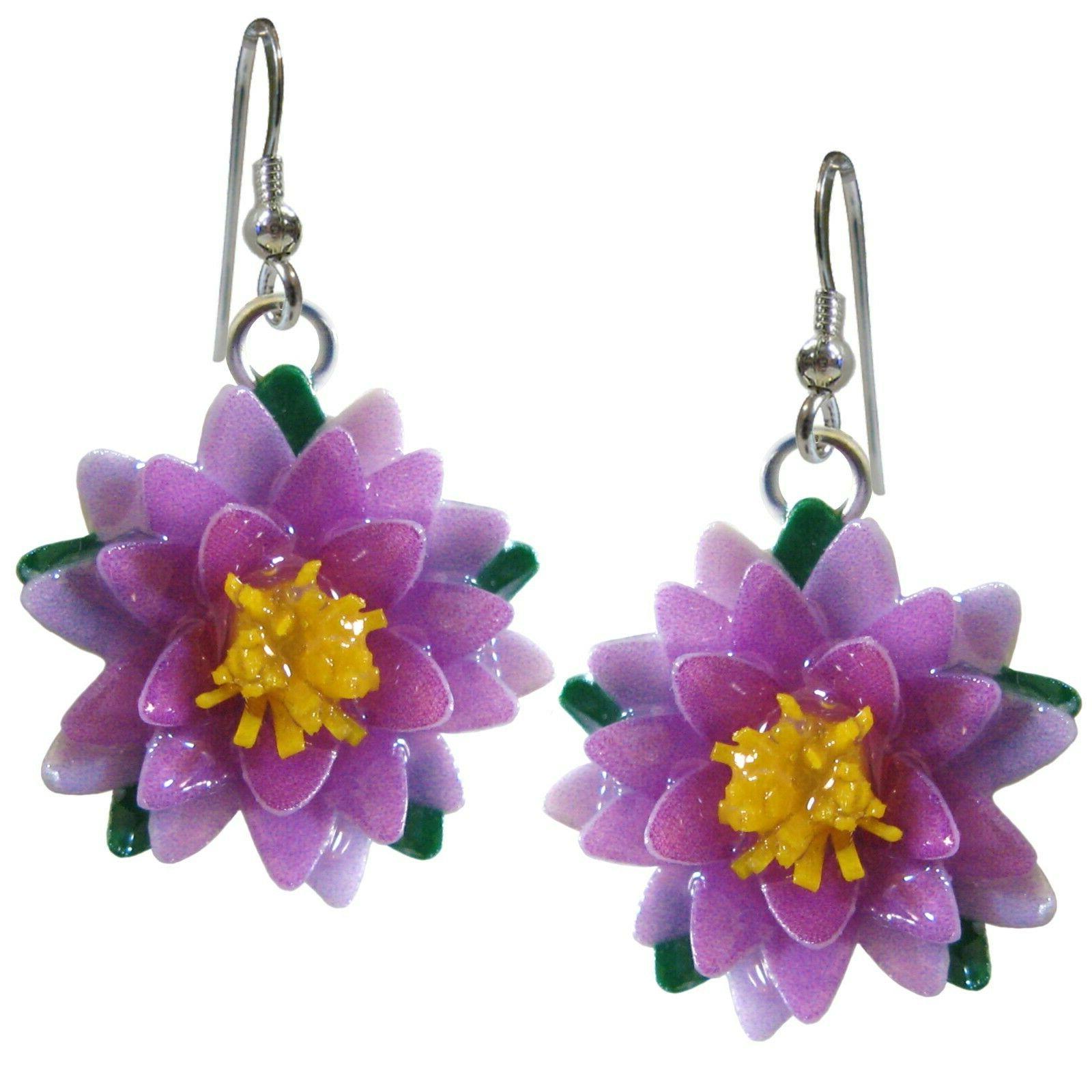 orecchini fiori di loto in smalto a