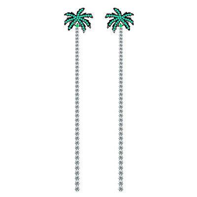 orecchini foglio palme da cocco lungo e