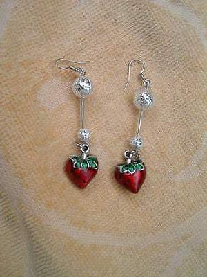 orecchini fragola fragolina ciondoli pendenti bijoux