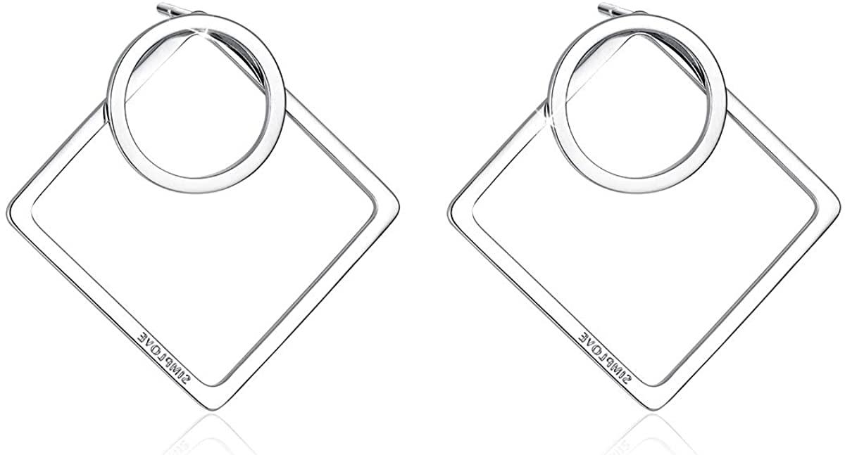 orecchini geometrici in argento sterling 925 con