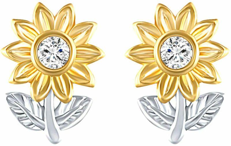 orecchini girasole gioielli con perno girasole giallo