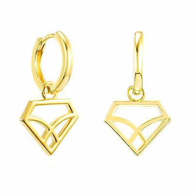 orecchini goar 18k placcato oro diamante donna