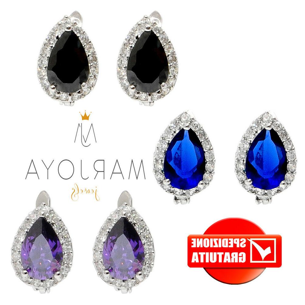 orecchini goccia a lobo in argento 925