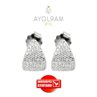 orecchini goccia in argento 925 con pave