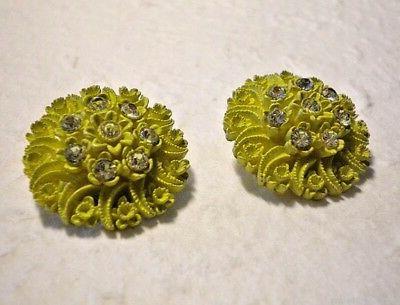 orecchini grandi fiori verde salvia in resina