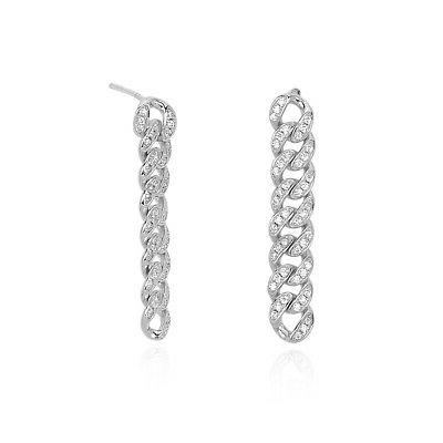 orecchini groumette con zirconi donna 563320 argento