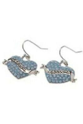 orecchini guess con cuore con cristalli azzurri