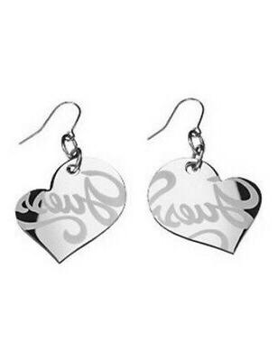 orecchini guess pendenti con ciondolo a cuore