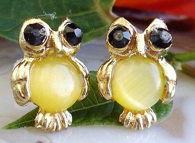orecchini gufo giallo golden placcato oro occhio