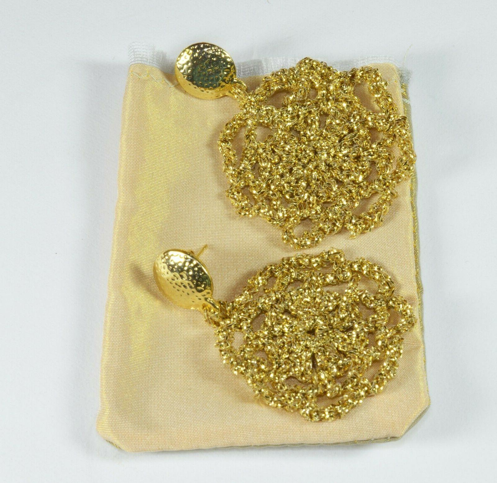 orecchini hand made pendenti rotondi in lurex