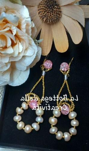 orecchini handmade pendenti perle di fiume e