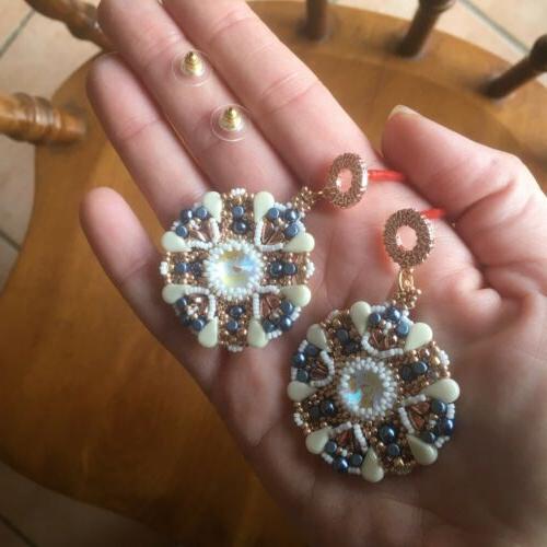 orecchini handmade perline miyuki e rivoli superdrop