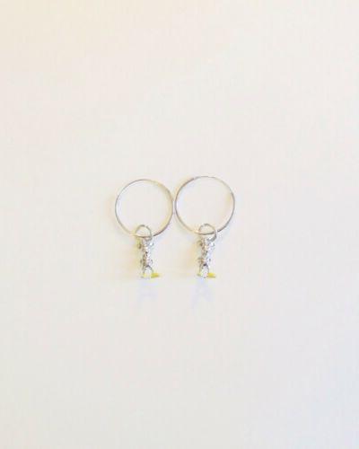 orecchini in acciaio a cerchio con sfera