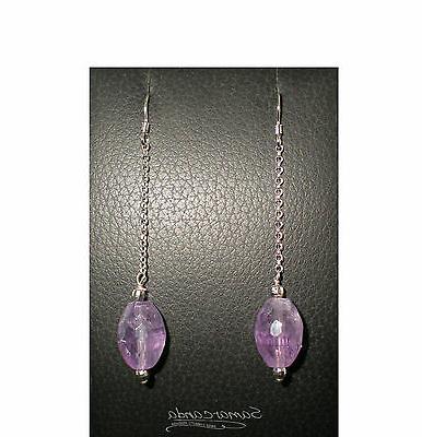 orecchini in ametista naturale pendenti con catenella