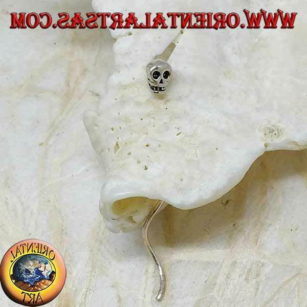 orecchini in argento 925 a catenina teschio