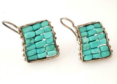 orecchini in argento 925 brunito e turchese