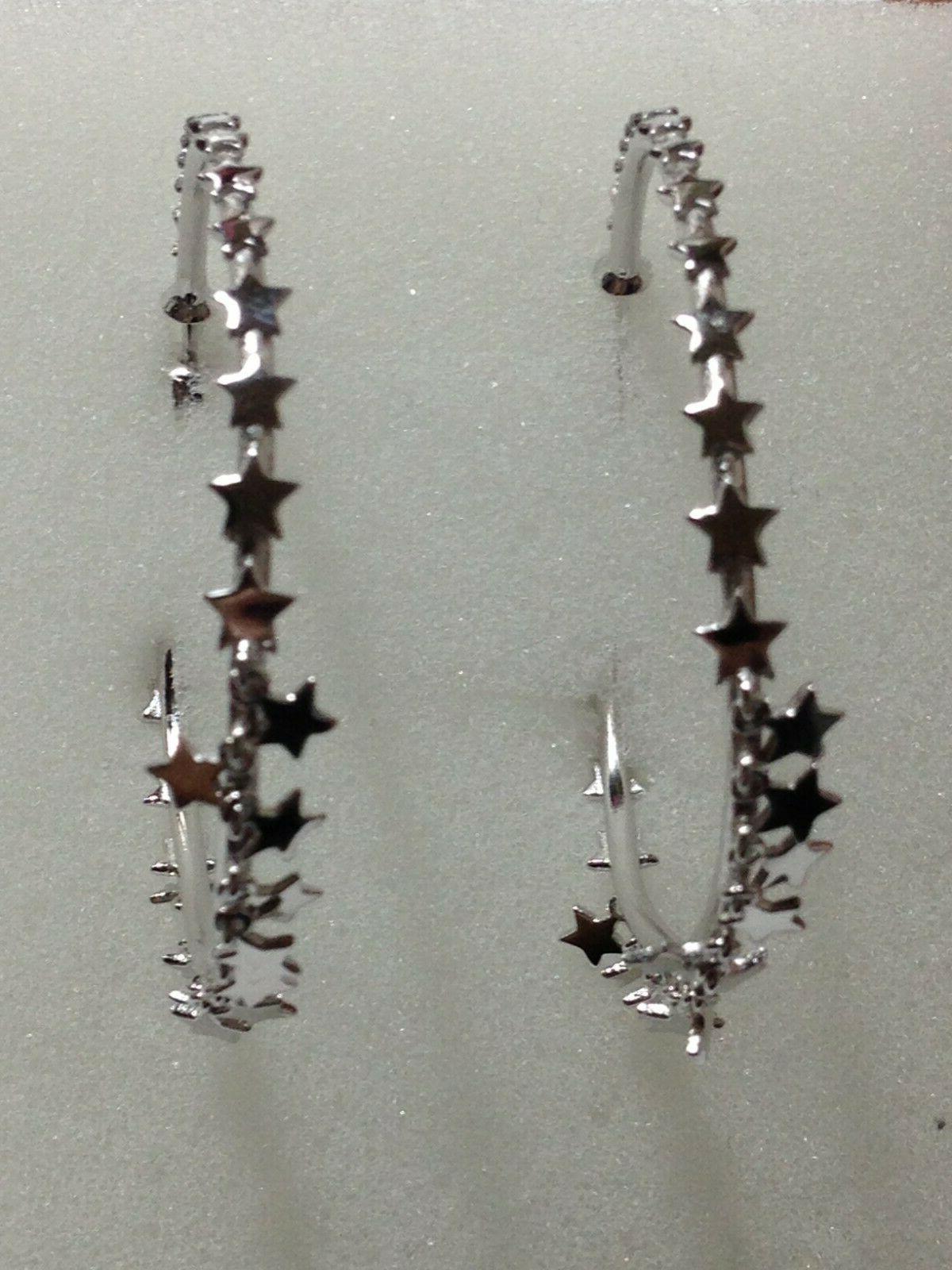 orecchini in argento 925 cerchi stelle lisce