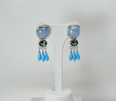 orecchini in argento 925 con acquamarina e