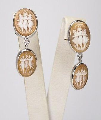 orecchini in argento 925 con cammei sardonico