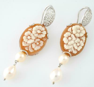orecchini in argento 925 con cammeo e