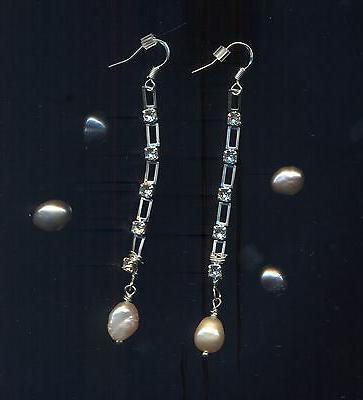 orecchini in argento 925 con catena swarovski