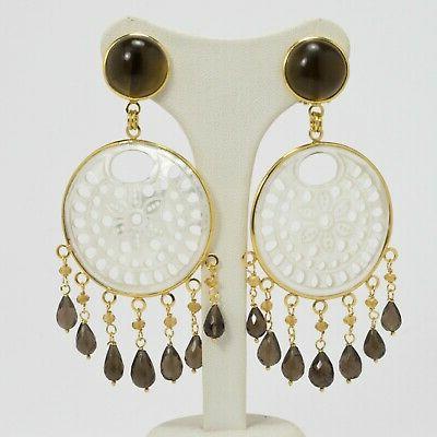 orecchini in argento 925 con citrino quarzo