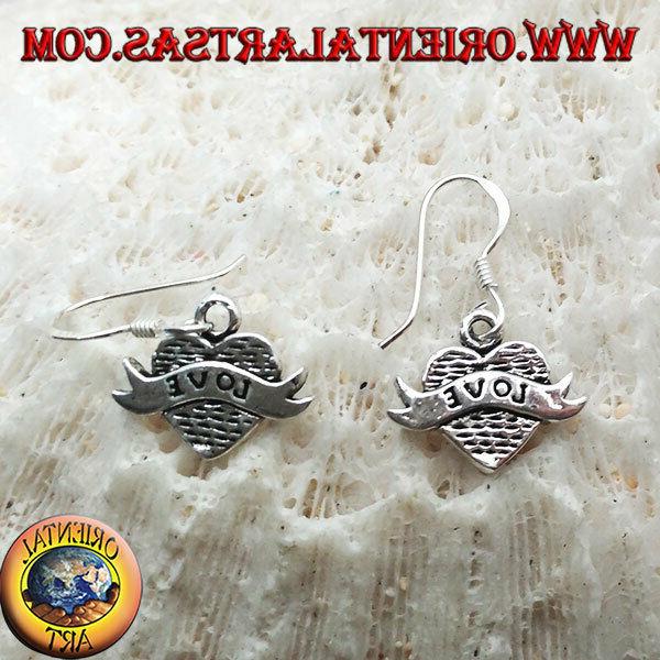 orecchini in argento 925 con cuore pendente