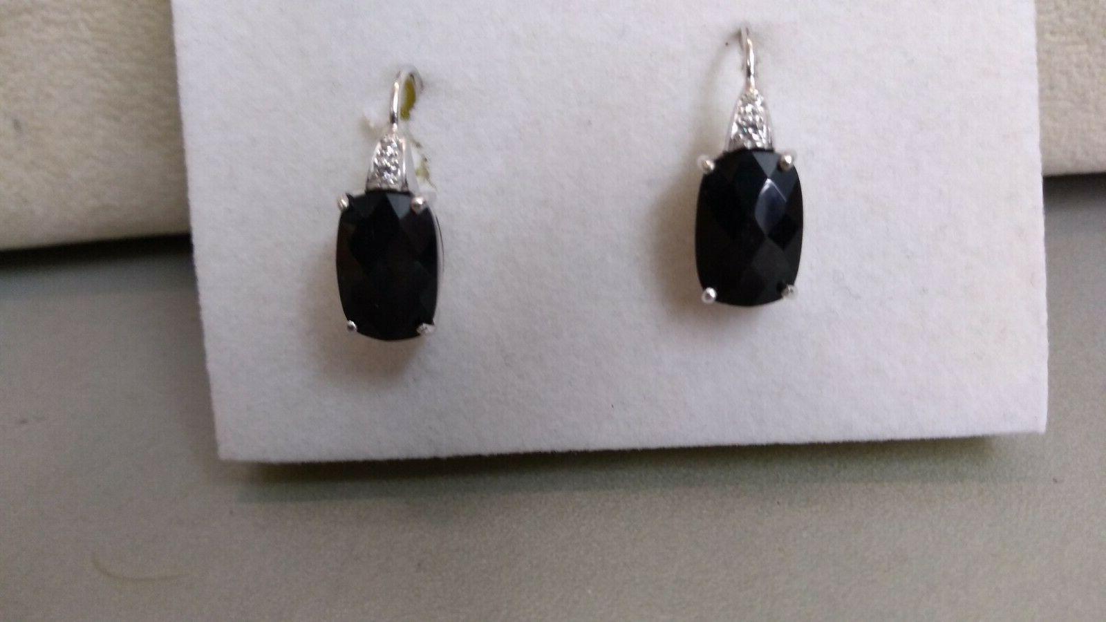 orecchini in argento 925 con pietra nera