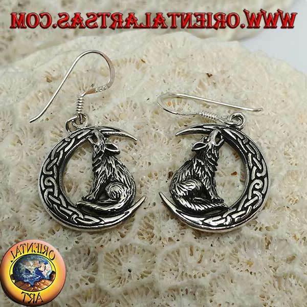 orecchini in argento 925 lupo che ulula