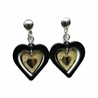 orecchini in argento 925 pendente doppio cuore