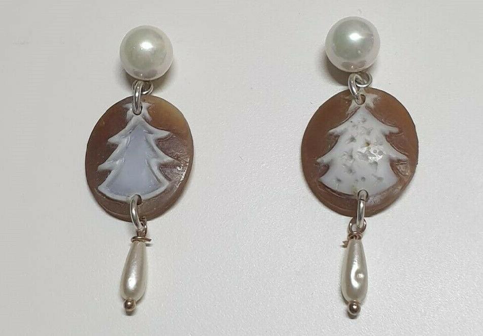 orecchini in argento 925 percent con cammeo