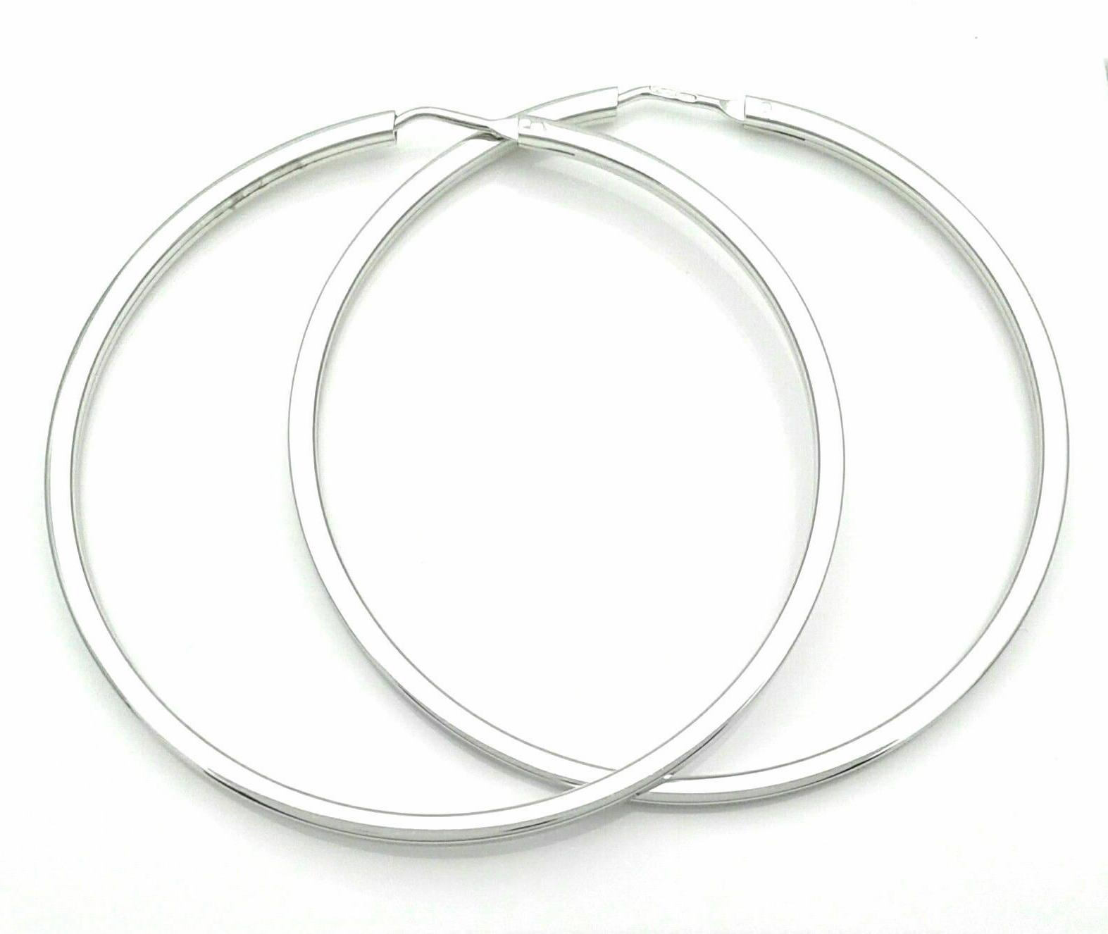 orecchini in argento 925 rodiato canna quadra