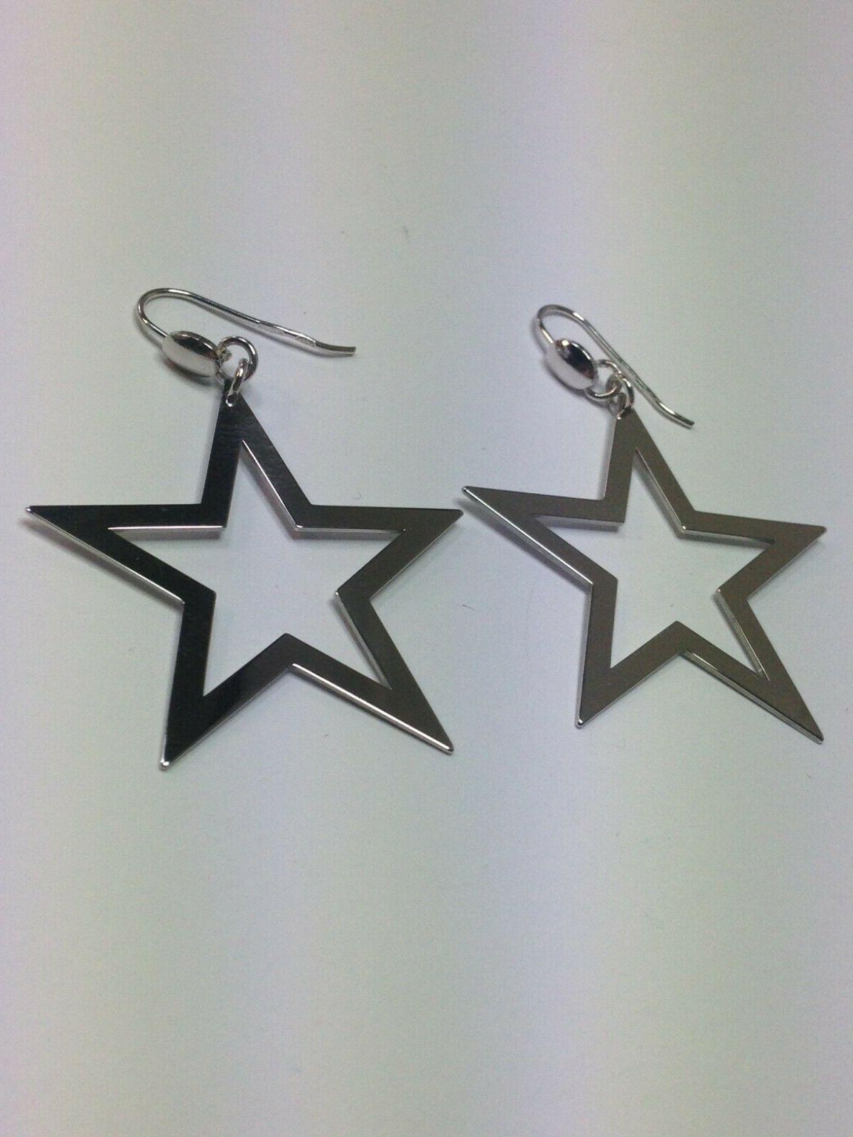 orecchini in argento 925 stelle cave piatte
