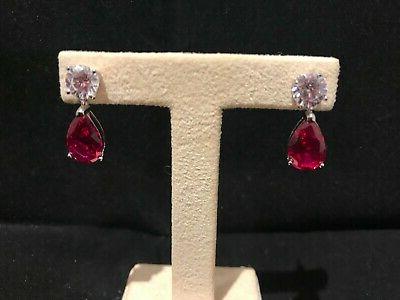 orecchini in argento con pietre rosse e