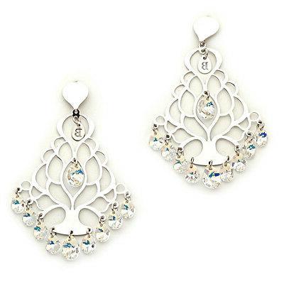 orecchini in argento con traforo albero della