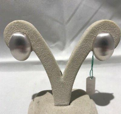 orecchini in argento satinato senza buco ovali